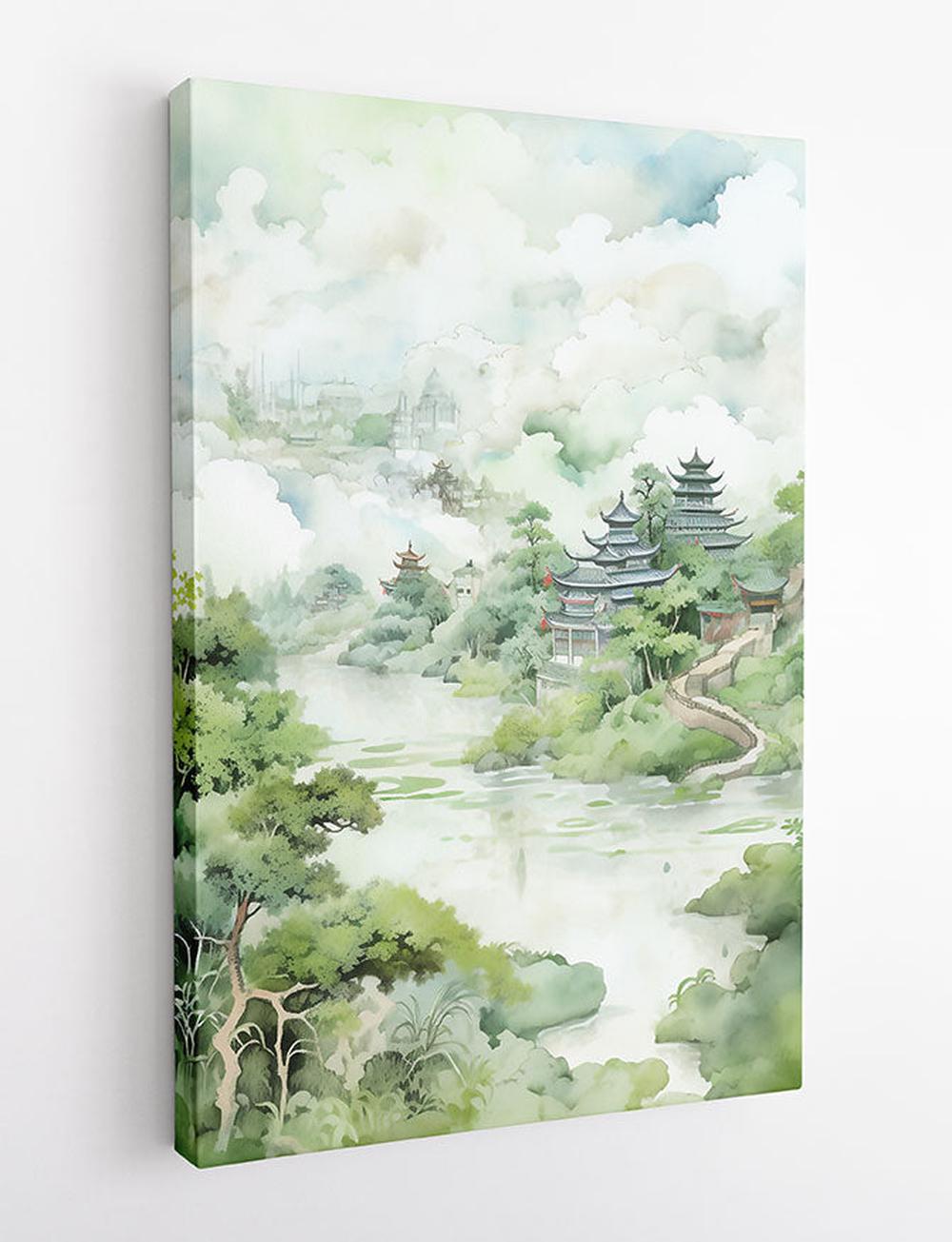 Tranquil Asian Landscape Wall Art Print & Canvas – T756 – AiPrintLab