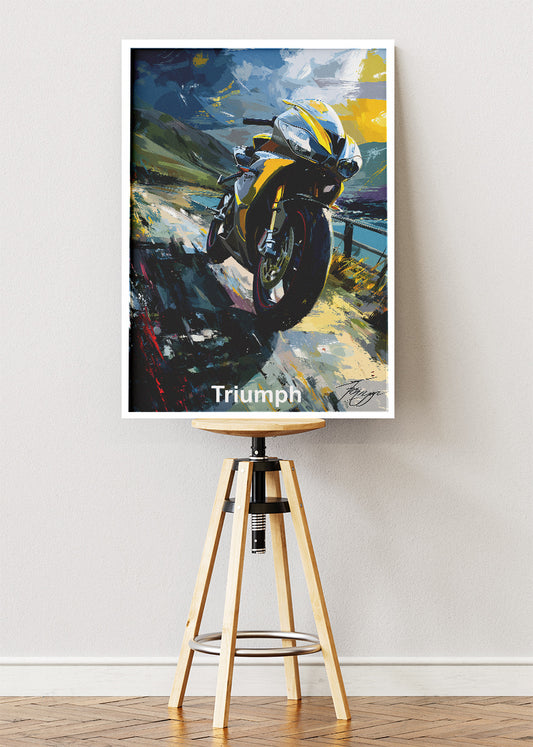 Triumph Sport Bike Poster Canvas & Print – AI PRINT LAB