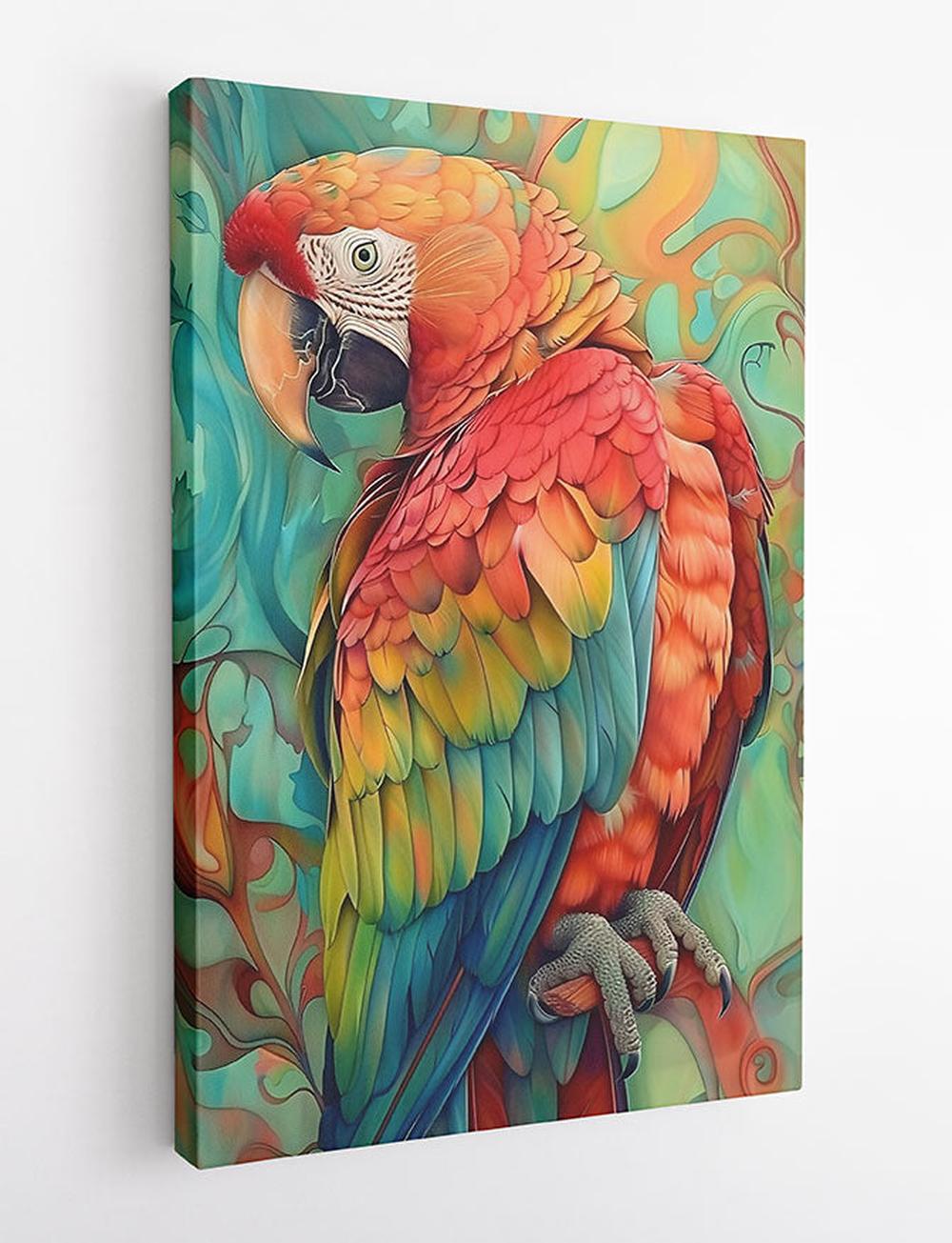 Tropical Macaw Magic – Vibrant Parrot Wall Art, Canvas & Poster – T827 – AiPrintLab