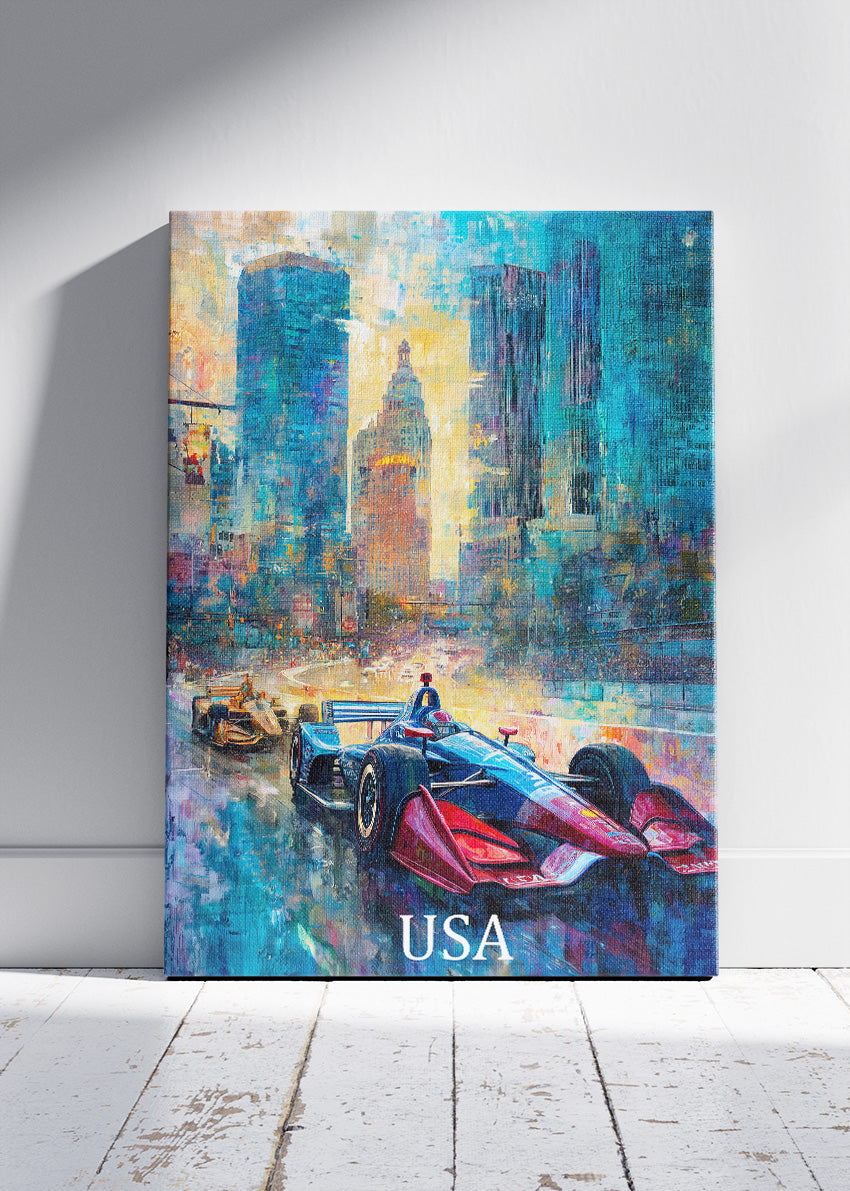 USA Downtown Formula Racing Canvas Print & Poster – AI PRINT LAB