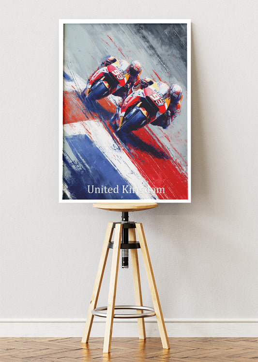 United Kingdom Moto Racing Poster Canvas & Print – AI PRINT LAB