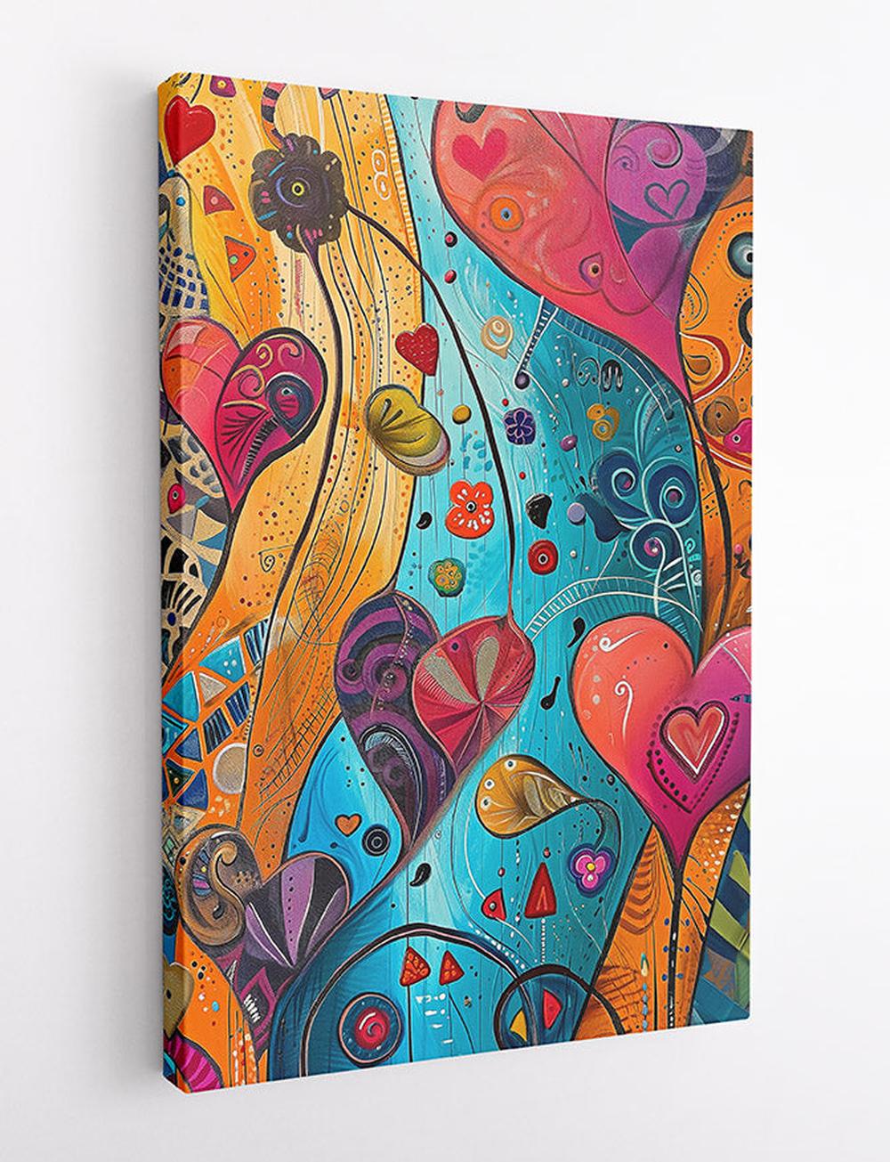 Vibrant Abstract Heart Canvas Print & Poster – T598 – AiPrintLab