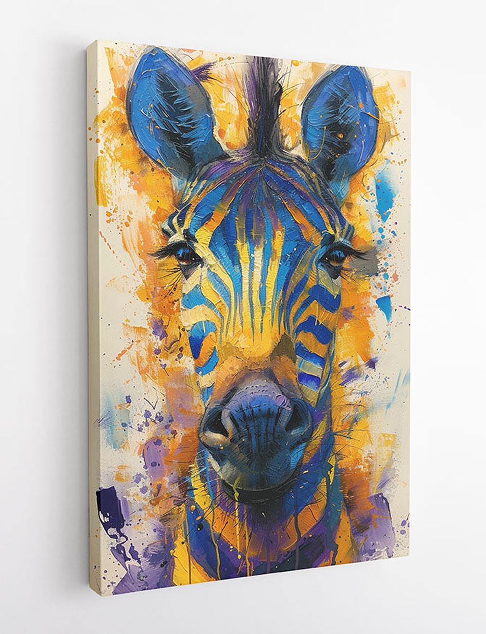 Vibrant Abstract Zebra Canvas Art – Colorful Safari Wall Decor – T933 – AiPrintLab