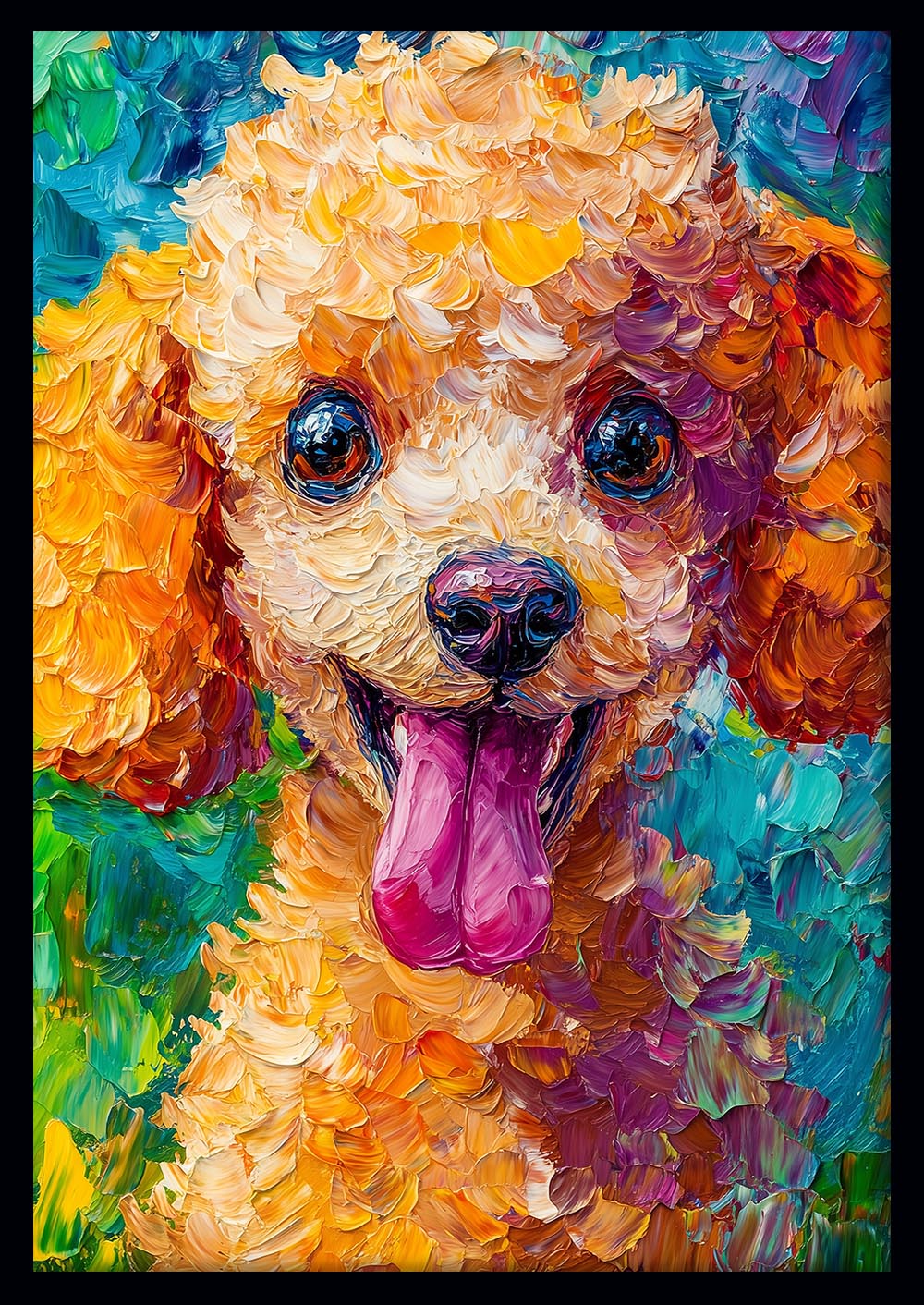 Vibrant Colorful Dog Portrait Wall Art – Canvas Prints & Poster Decor – T1402 –