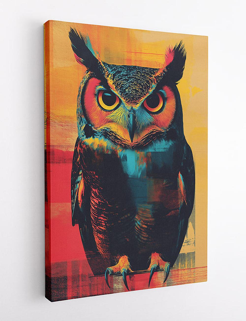 Vibrant Owl Canvas Print & Poster – T593 – AiPrintLab