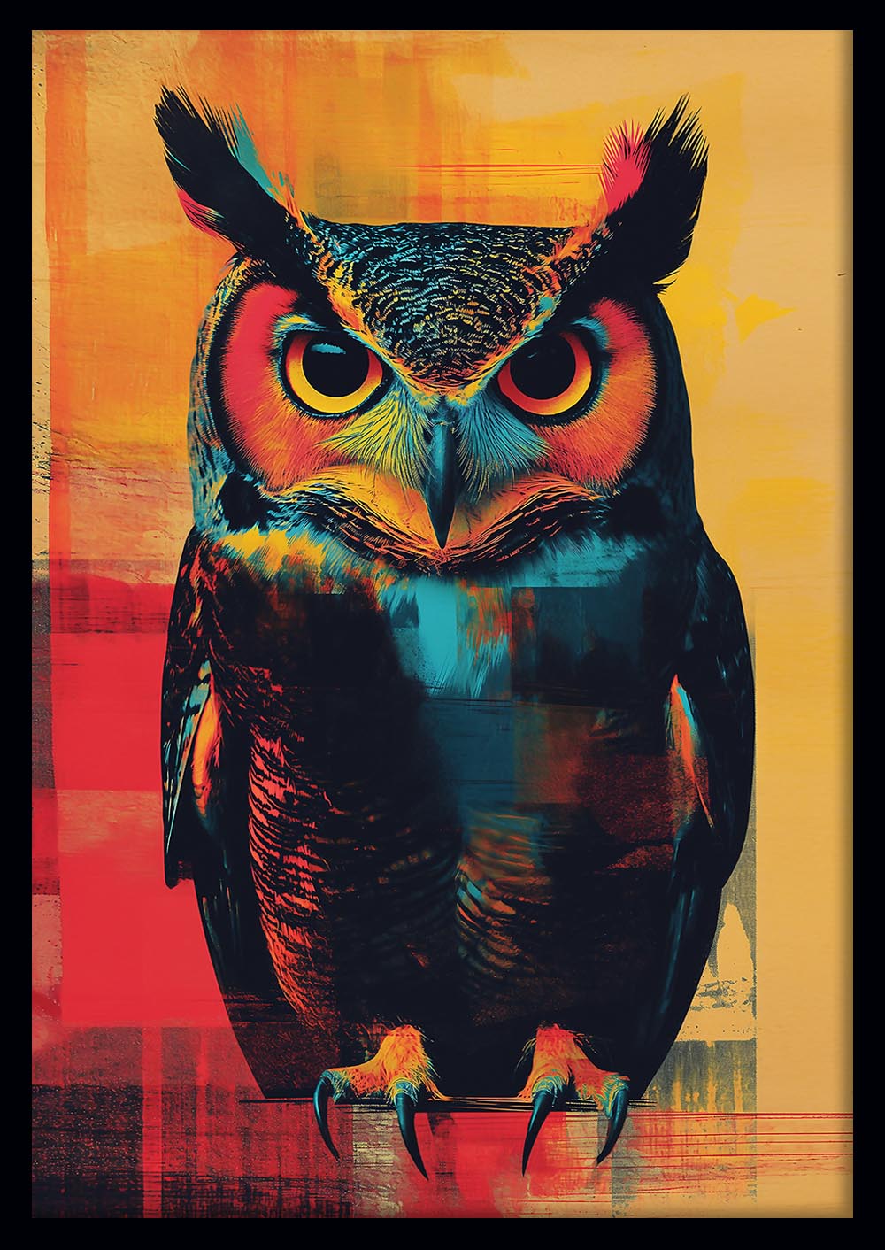 Vibrant Owl Canvas Print & Poster – T593 – AiPrintLab