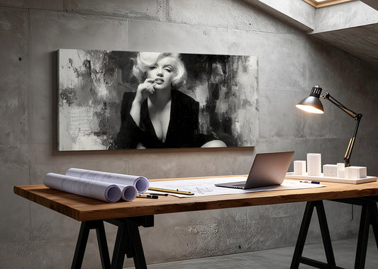 Vintage Glamour Monochrome Portrait Canvas – Single & 3 Panel Split – AI PRINT LAB
