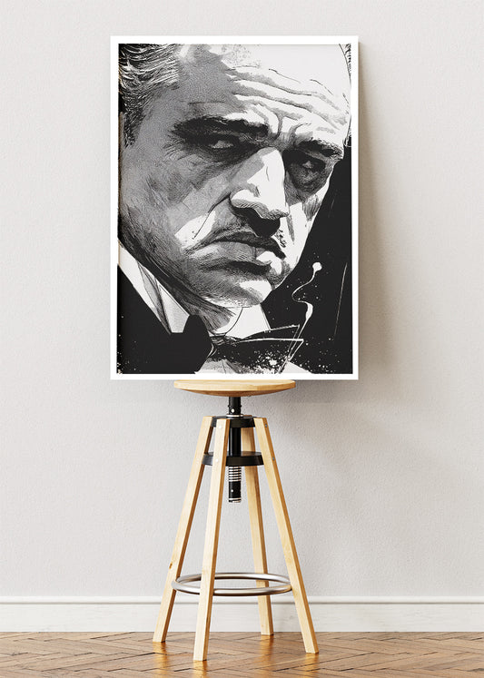 Vito Corleone The Godfather Portrait Wall Art Poster & Canvas