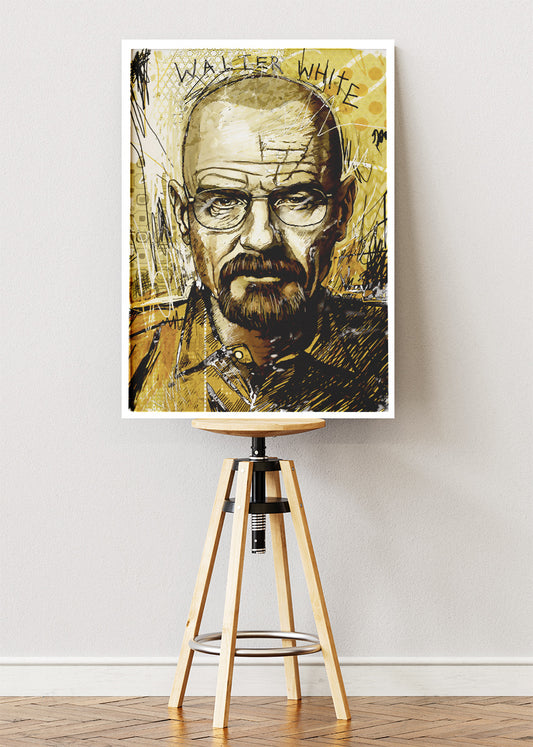 Walter White Artistic Portrait Wall Art Poster & Canvas Print