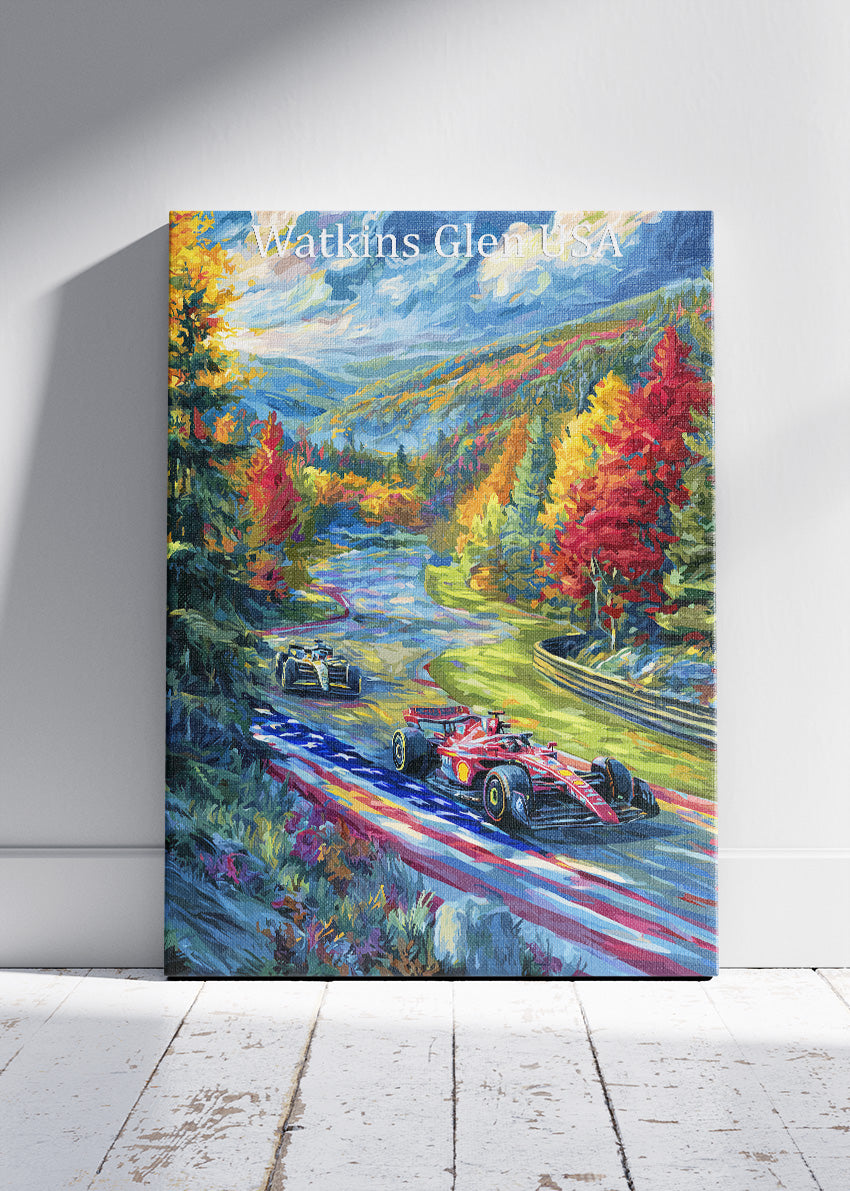 Watkins Glen USA Scenic Formula Racing Canvas Print & Poster – AI PRINT LAB