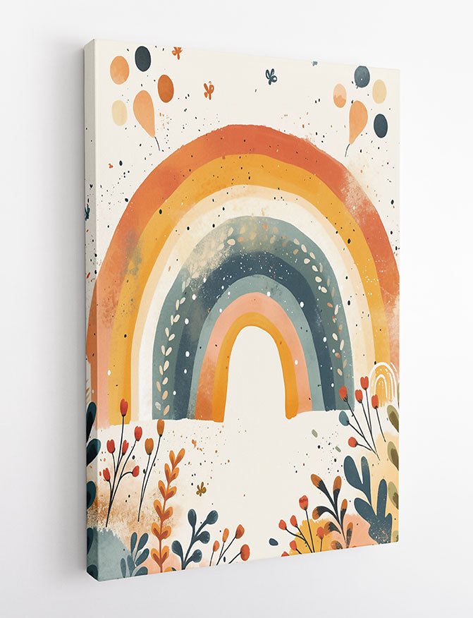 Whimsical Rainbow Nursery Wall Art Print & Canvas – T758 – AiPrintLab