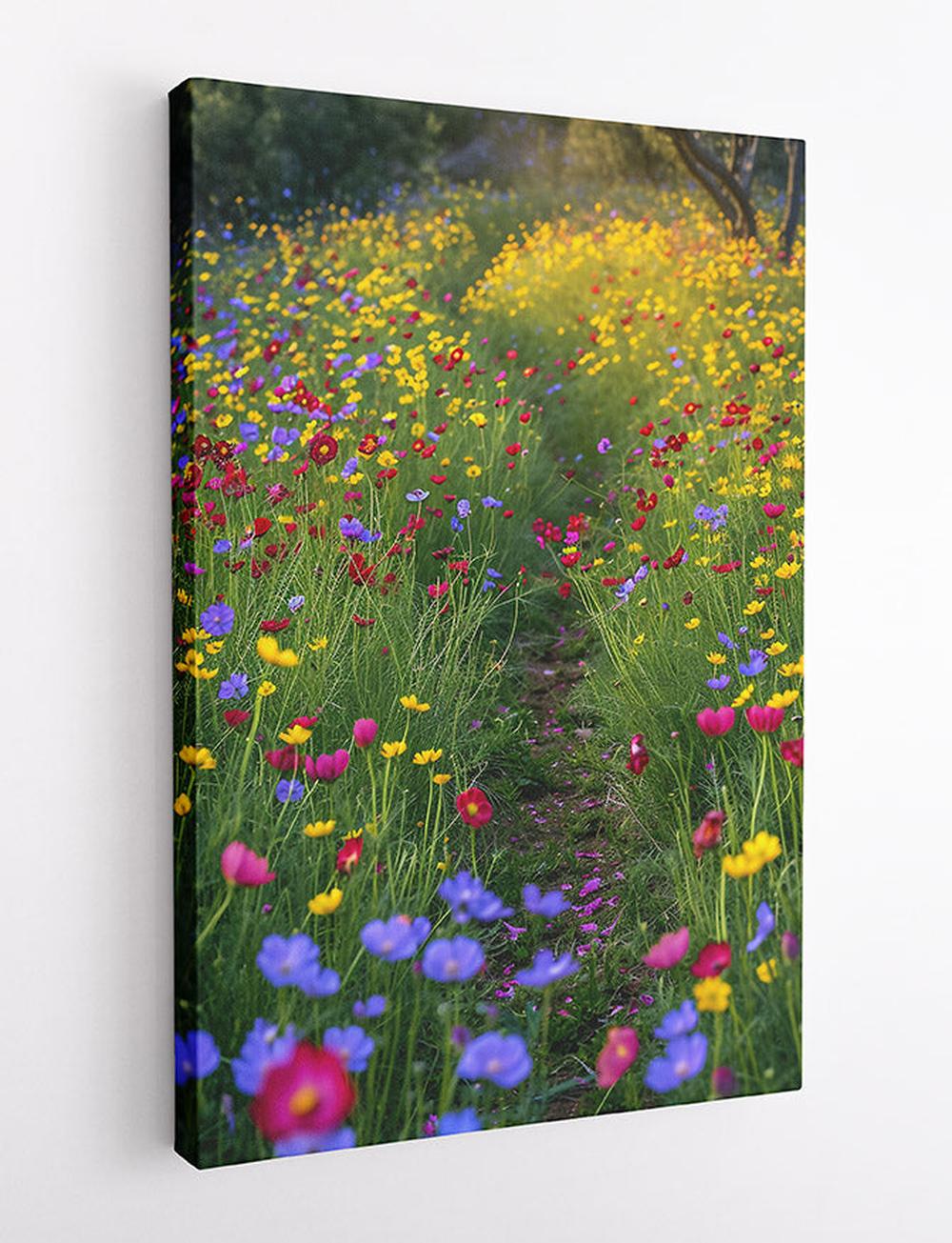 Wildflower Pathway in Bloom Canvas Print & Poster – T590 – AiPrintLab