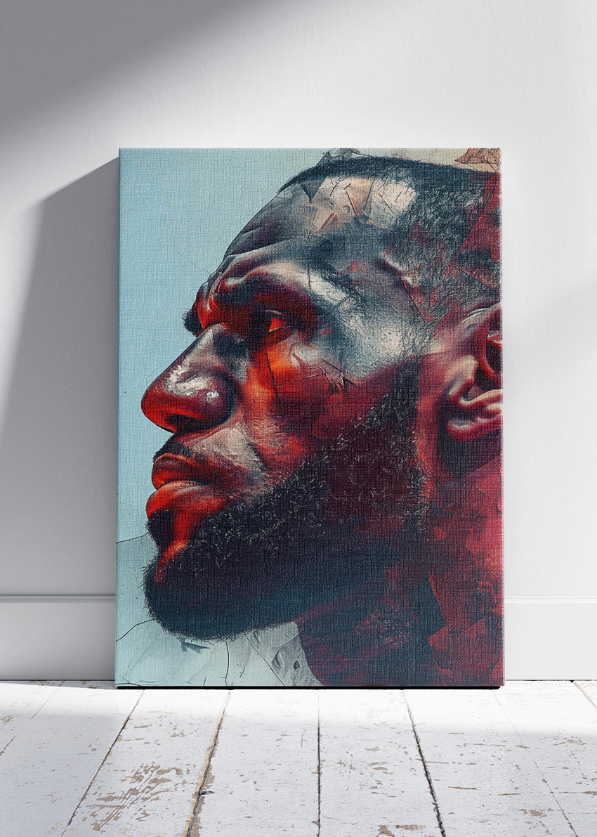 LeBron James Profile Art Print & Canvas – Powerful NBA Portrait Wall Art
