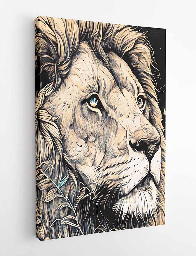 Lion Canvas & Poster Wall Art Wildlife Series