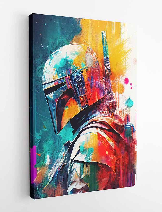 P131 Mandalorian Canvas Art Prints, Posters, and Wall Art Fantasy & Sci-Fi Collection