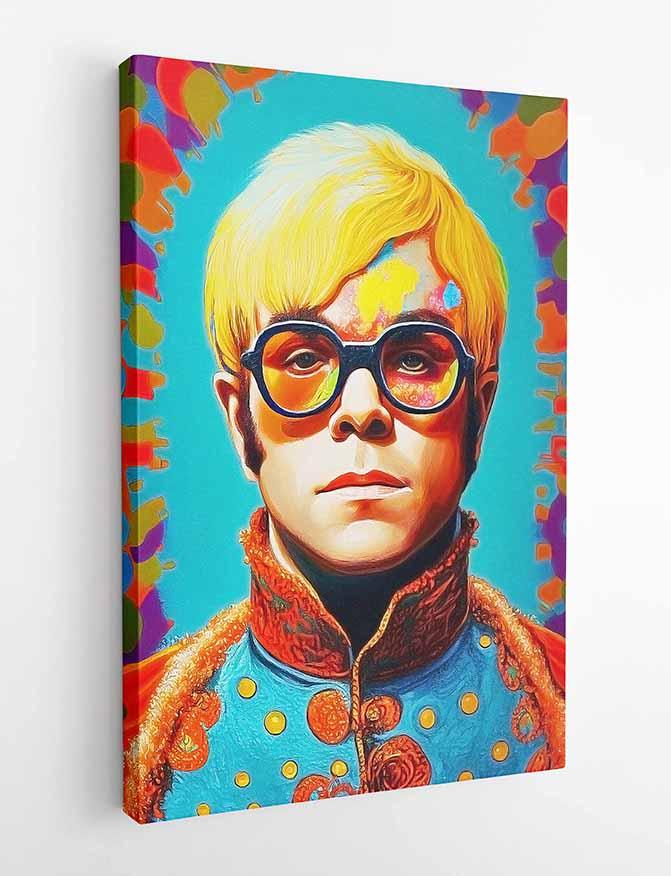 P161 AI Artistry Elton John Printed Designs on Canvas Art Prints, Posters, and Wall Art Pop Art Collection