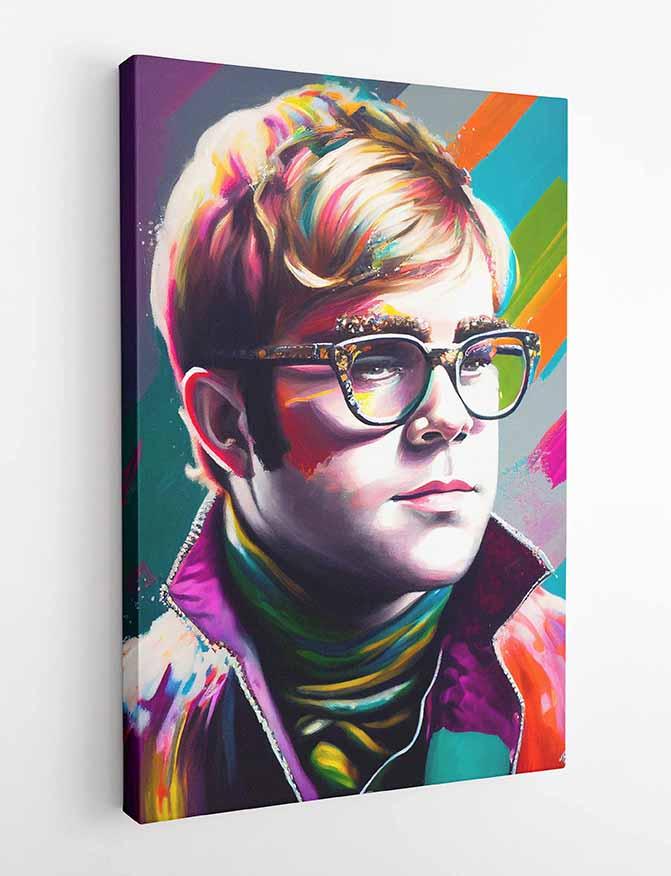 P178 AI Artistry Elton John Printed Designs on Canvas Art Prints, Posters, and Wall Art Pop Art Collection
