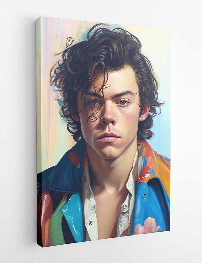 P182 AI Artistry Harry Styles Printed Designs on Canvas Art Prints, Posters, and Wall Art Pop Art Collection