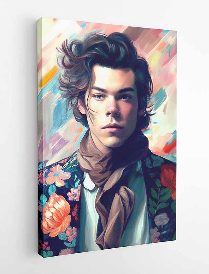 P183 AI Artistry Harry Styles Printed Designs on Canvas Art Prints, Posters, and Wall Art Pop Art Collection