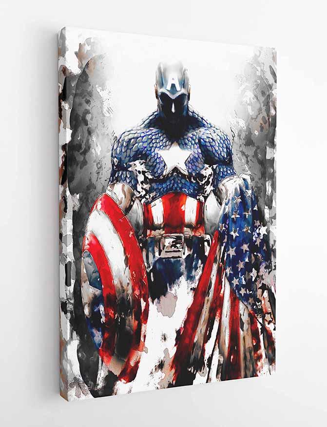 P57 Captain America Canvas Art Prints, Posters, and Wall Art Superhero Collection