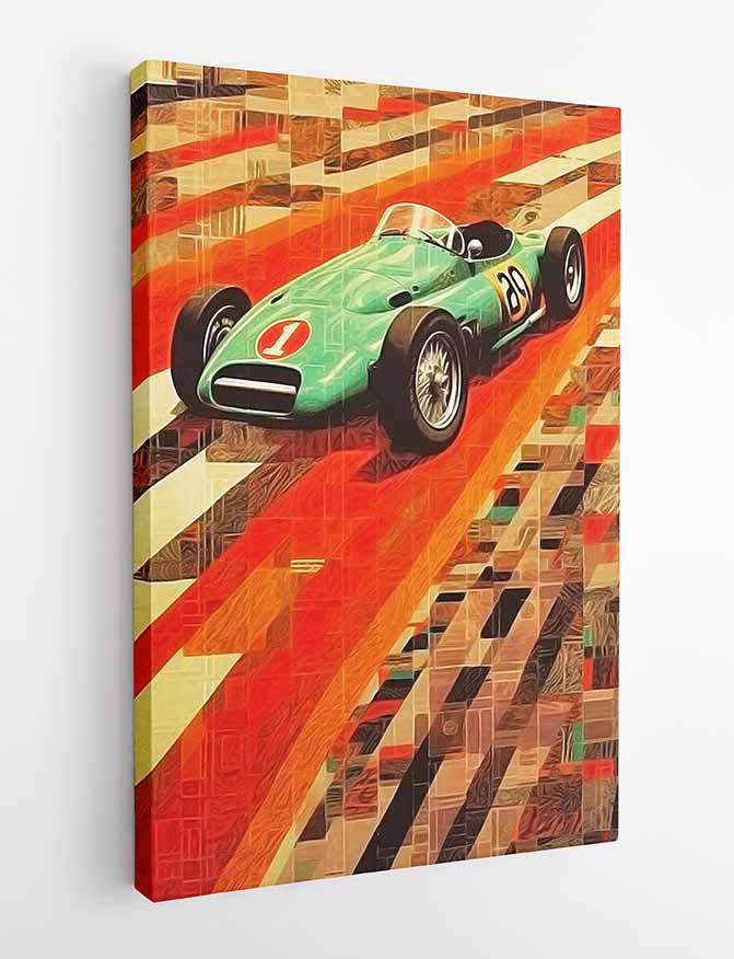 Vintage Red Racer Canvas & Poster Wall Art T357 Expressive Collection