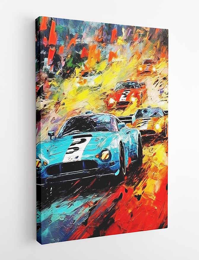 Vintage Red Racer Canvas & Poster Wall Art T375 Expressive Collection
