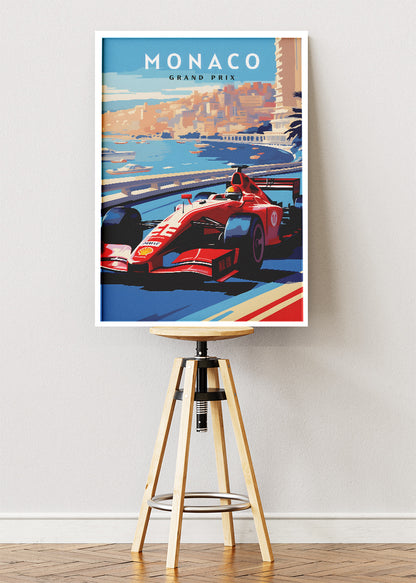 Monaco Grand Prix Formula Racing Poster & Canvas Print | Coastal Motorsport Wall Art