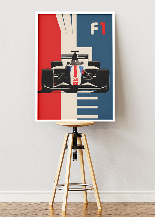 Formula 1 Minimalist Racing Poster & Canvas | Modern F1 Wall Art Print
