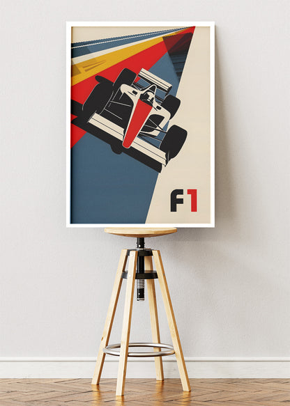 Formula 1 Retro Modern Poster & Canvas | Minimal F1 Racing Wall Art