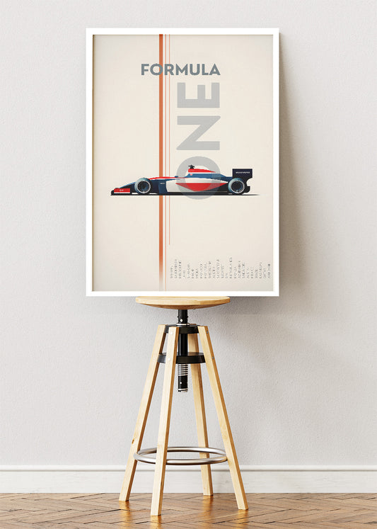 Formula One Minimal Racing Poster & Canvas | Modern Motorsport Wall Art