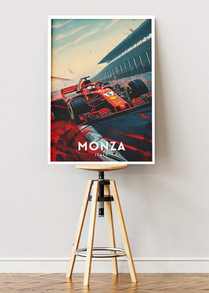Monza Formula One Speed Circuit Poster & Canvas | Italian Motorsport Wall Art