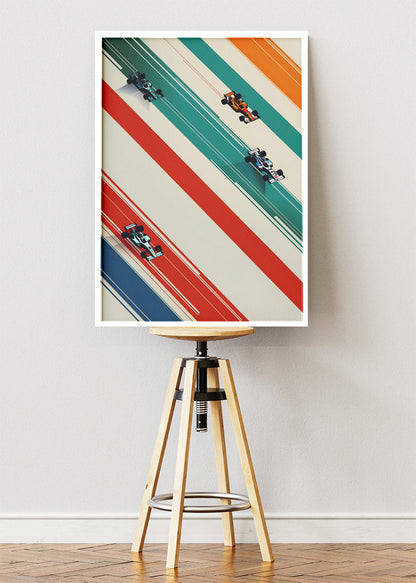 Abstract Formula One Racing Lines Poster & Canvas | Modern Motorsport Wall Art
