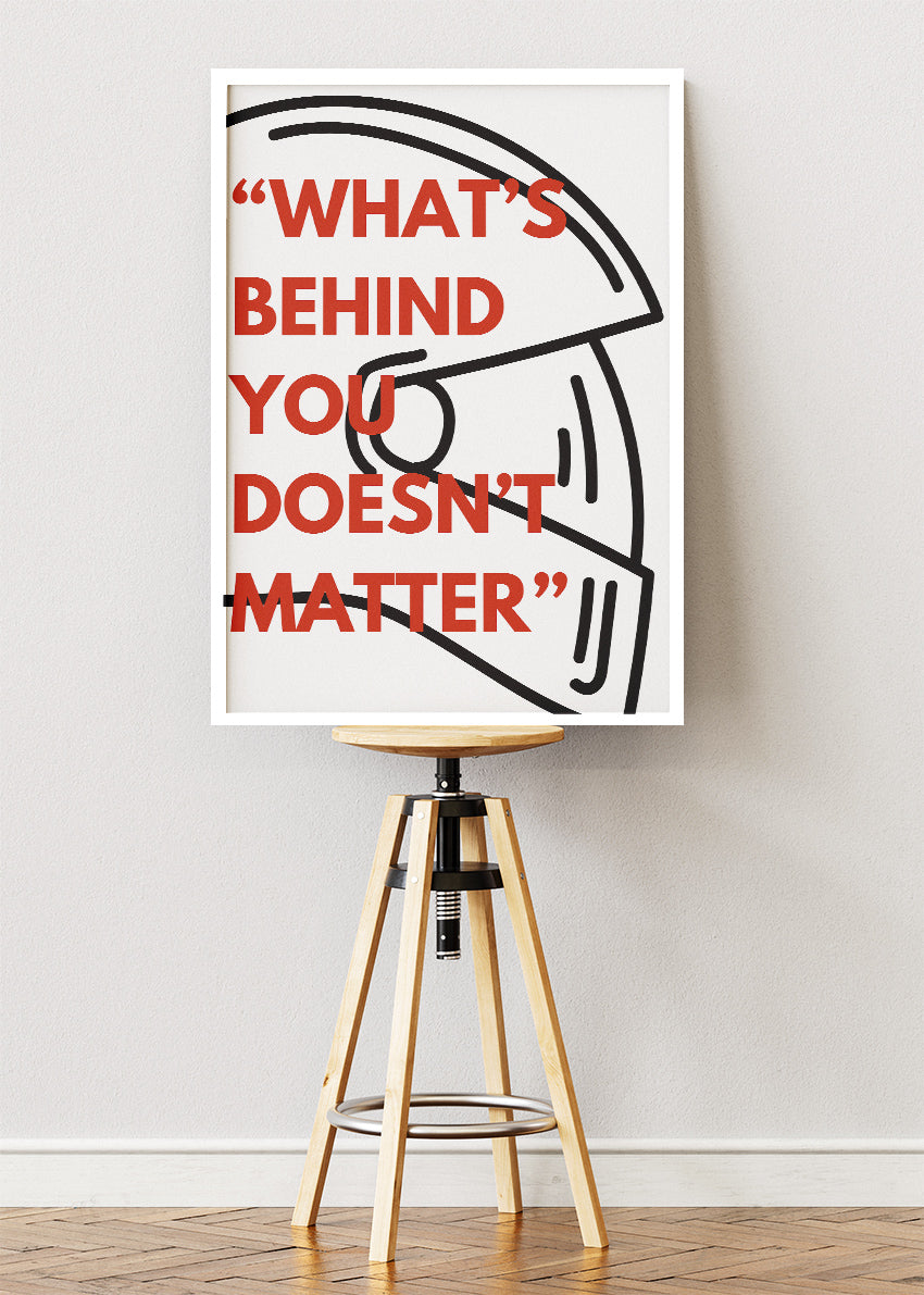 Motivational Racing Quote Poster & Canvas Print | Minimal Helmet Wall Art