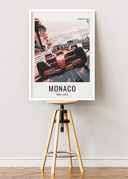 Monaco Formula One Grand Prix Poster & Canvas | Monte Carlo Racing Wall Art