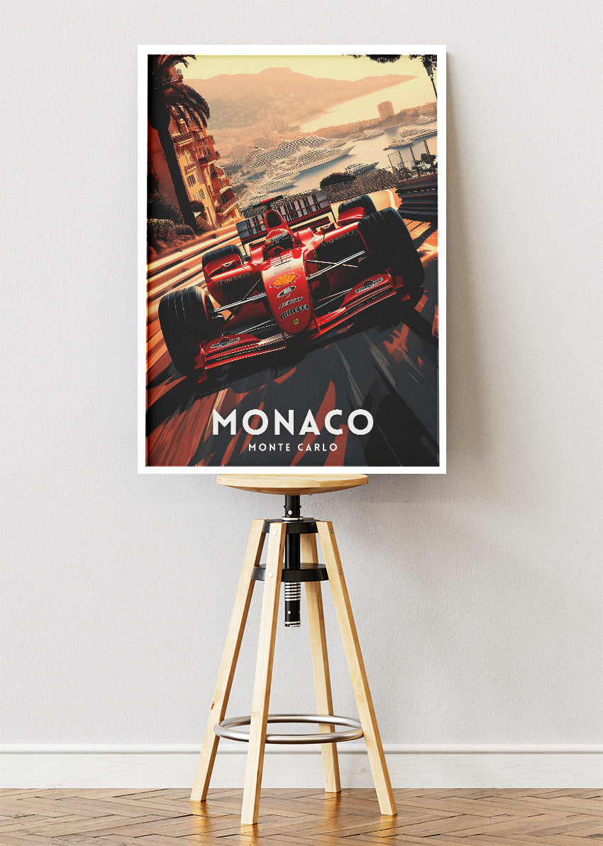 Monaco Monte Carlo Formula Racing Poster & Canvas Print | Luxury Motorsport Wall Art
