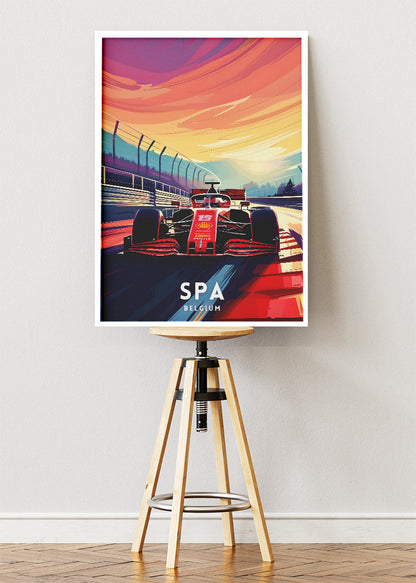 Spa Belgium Formula Racing Poster & Canvas Print | Iconic Circuit Motorsport Wall Art