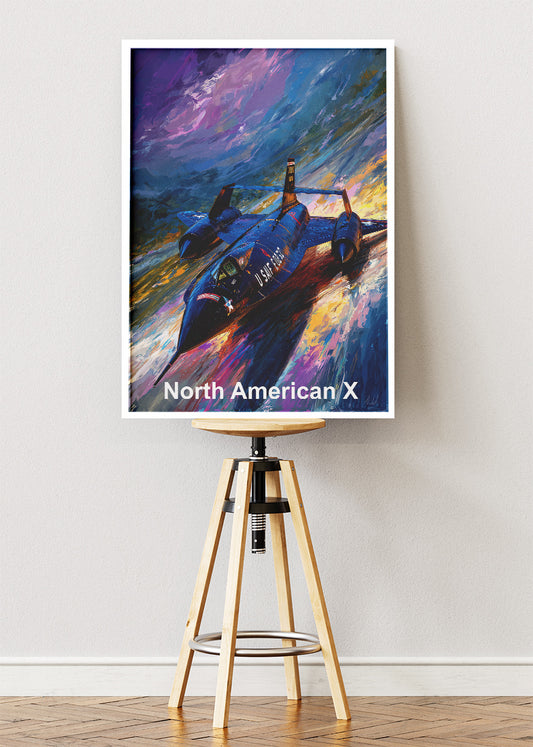 North American X-Series Aircraft Poster & Canvas Print – Illustrated Experimental Jet Wall Art
