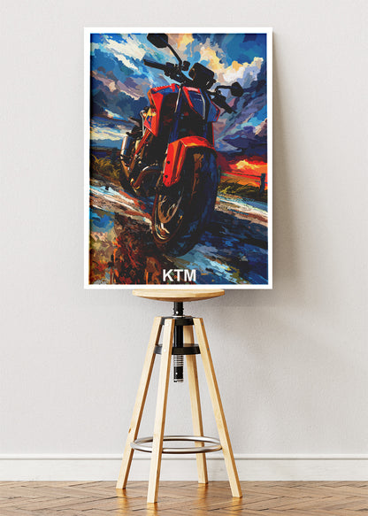 KTM Street Fury Motorcycle Wall Art Poster & Canvas