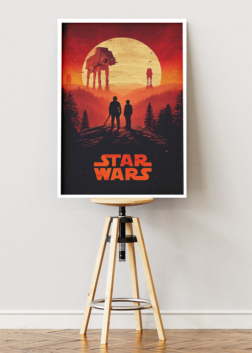 Star Wars Sunset AT-AT Silhouette Portrait Canvas & Poster Print – AI PRINT LAB