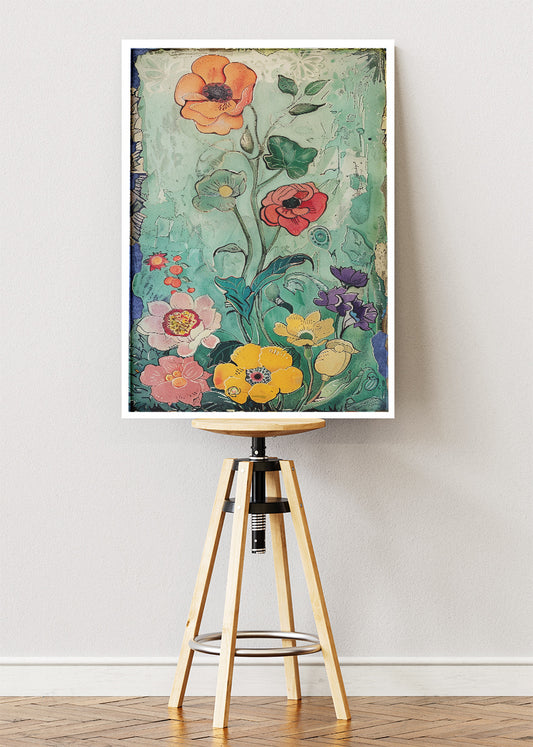Vintage Botanical Floral Garden Illustration Canvas & Poster Print – AI PRINT LAB