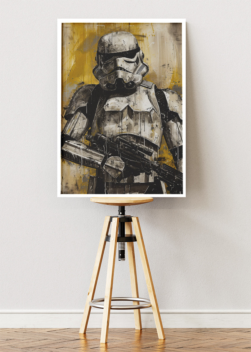 Stormtrooper Vintage Grunge Portrait Canvas & Poster Print – AI PRINT LAB