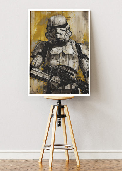 Stormtrooper Vintage Grunge Portrait Canvas & Poster Print – AI PRINT LAB