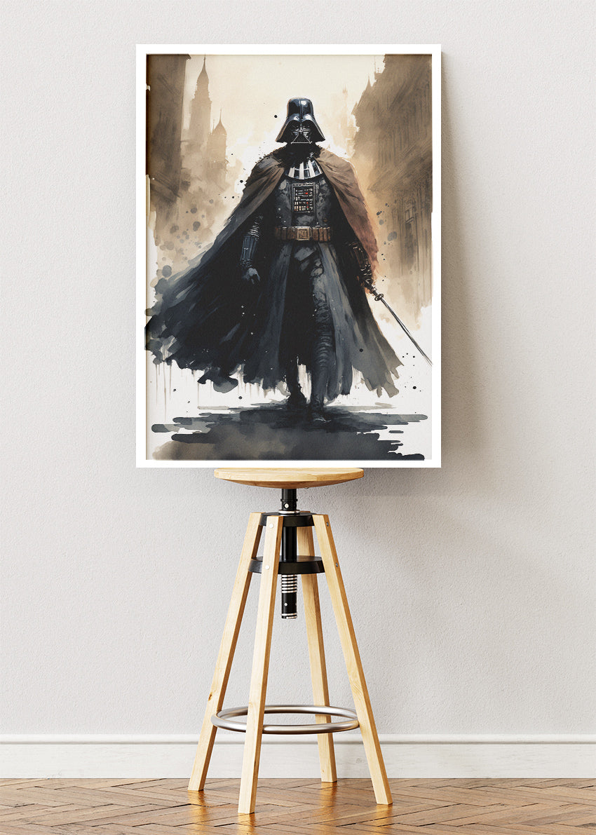 Darth Vader Urban Watercolor Portrait Canvas & Poster Print – AI PRINT LAB