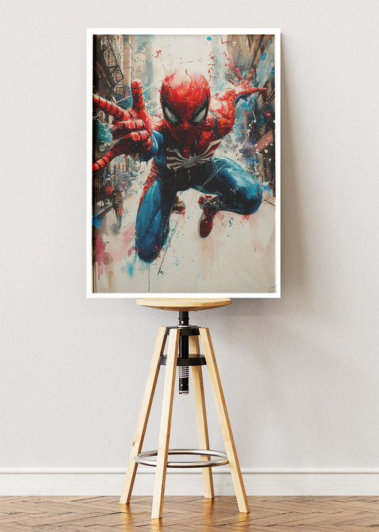 Spider-Man Dynamic Action Portrait Canvas & Poster Print – AI PRINT LAB