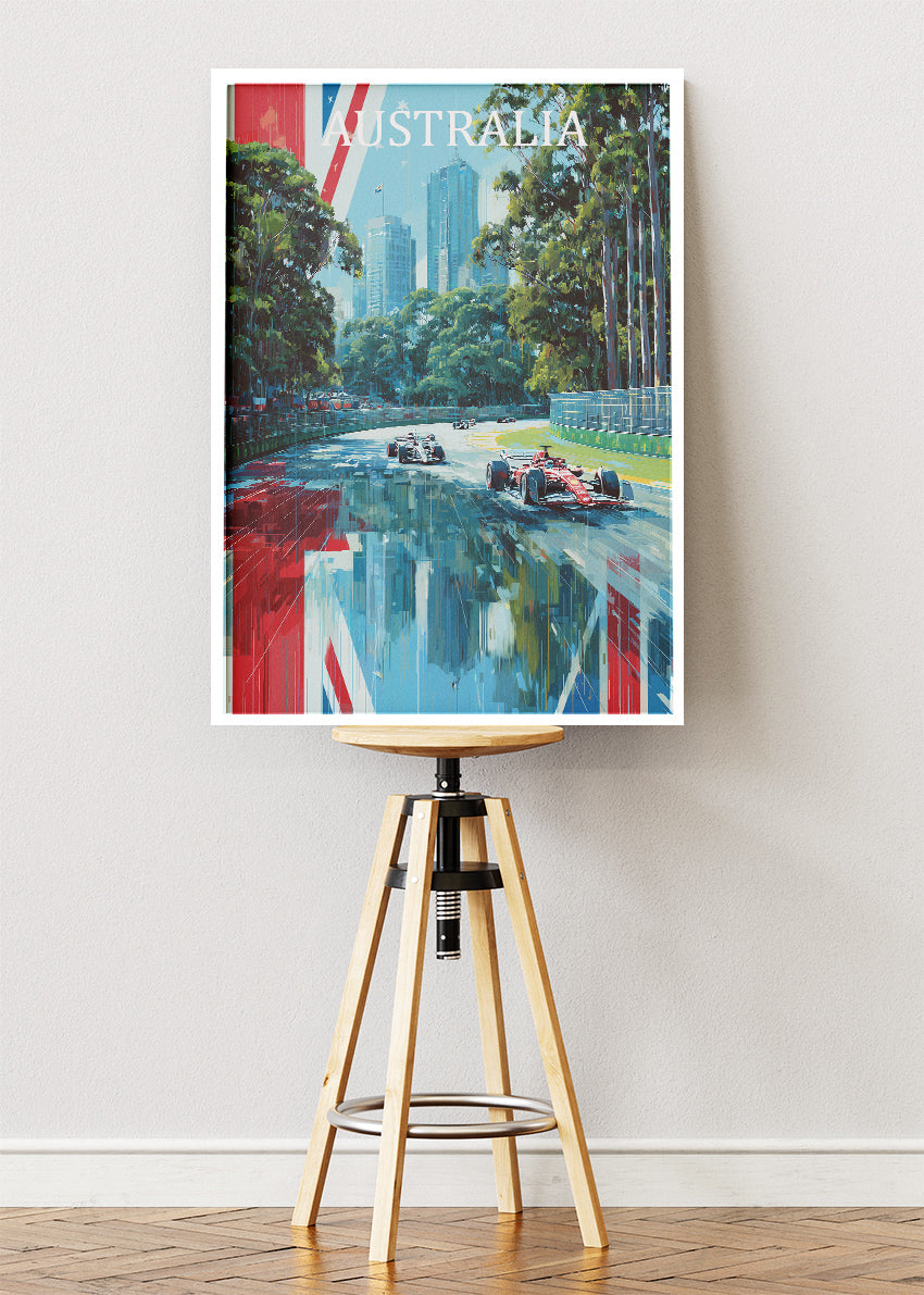 Australia Formula Racing Urban Poster & Canvas Print | Modern City Circuit Wall Art