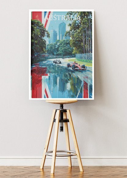 Australia Formula Racing Urban Poster & Canvas Print | Modern City Circuit Wall Art
