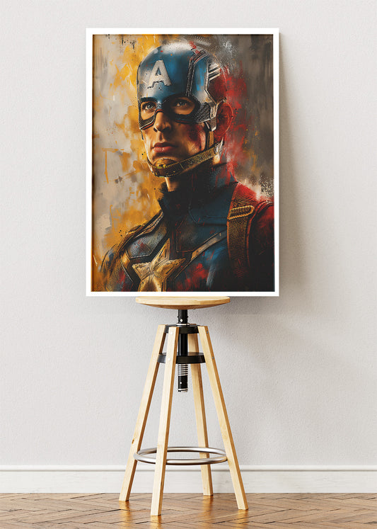 Captain America Cinematic Portrait Canvas & Poster Print – AI PRINT LAB