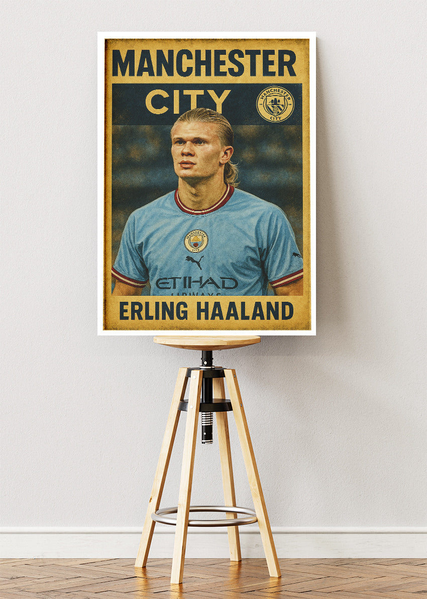 Manchester City Erling Haaland Wall Art | Iconic Football Poster & Canvas