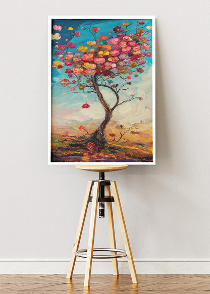 Colorful Blossom Tree Abstract Landscape Canvas & Poster Print – AI PRINT LAB