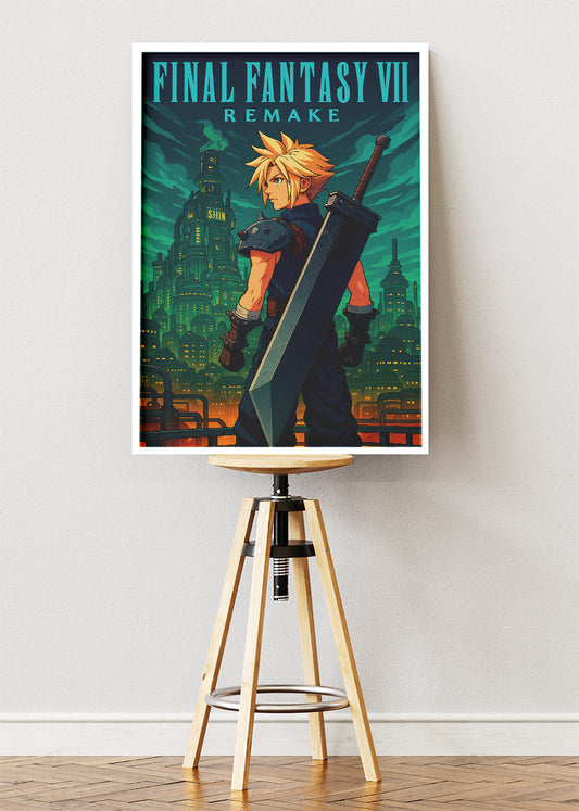 Epic Fantasy RPG Wall Art Poster & Canvas – Futuristic City Gaming Artwork
